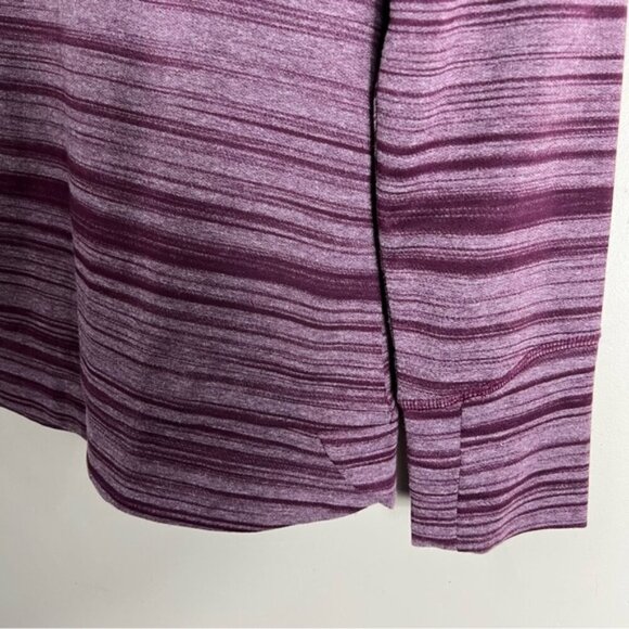 KUHL Womens Medium Piper Pullover Cowl Neck Purple Stripe Shirt French Terry Top - Picture 4 of 10